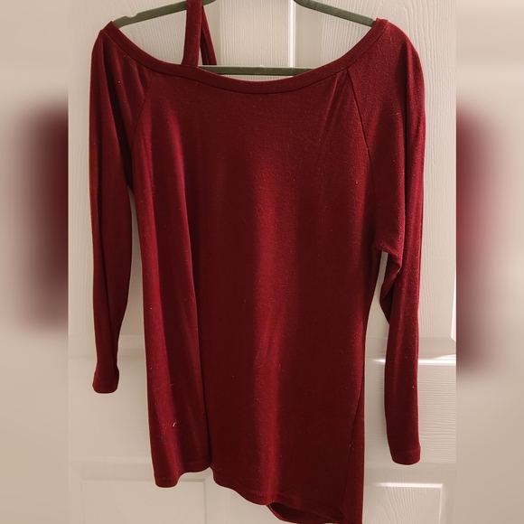 Dark Red Long Sleeve Top Women Size Large - Picture 5 of 5